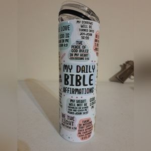 My Daily Bible Affirmations Bible Versus 20oz Skinny Tumbler